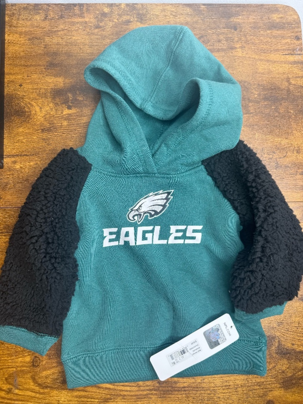NWT Toddler NFL Team Apparel Philadelphia Eagles Hoodie, 12M.